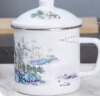 欧丽家注意容量珐琅搪瓷搪瓷杯子大茶缸家用大容量厚怀旧老式铁瓷茶缸子 12cm新-山水画 1200ml 1只 实拍图
