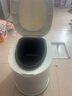 固立特移动马桶老年人坐便器孕妇尿桶简易移动便携式成人塑料卧室坐便椅 白色+防滑圈房间用【封底内桶】 实拍图