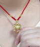 中国黄金（CHINA GOLD）平安锁黄金项链男女足金吊坠长命锁挂坠情人节送生日礼物婴儿宝宝 平安锁吊坠+4金珠【红绳+挚爱礼盒】约1.9g 实拍图