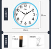 康巴丝（Compas）挂钟 静音简约钟表客厅石英钟表挂墙时钟 c2855 蓝色 26cm 实拍图