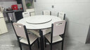 丰舍 餐桌 岩板餐桌简约现代可变圆桌伸缩折叠家用实木饭桌餐桌椅组合 黑白色【雪山白哑光12MM岩板】 1.35米 一桌六椅【升级四轨】 实拍图