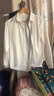 【轻奢缎面衬衣】2025新款女士洋气衬衫法式醋酸高级感上衣 白色 暗扣（醋酸纺缎面） 长袖 L 建议【111-120】斤 实拍图