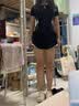 南木熊泳衣女士温泉遮肉肚子游泳衣分体衣短袖防晒性感显瘦专业泳装外穿 黑夹白分体泳衣小码【70-105斤】 实拍图