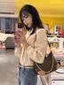 香港专柜女包2026新款真皮老花牛角包单肩斜挎包欧美潮链条腋下包 主图视频款黄牛角【礼盒包装】 实拍图