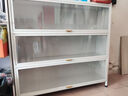 江纬书柜储物柜一体靠墙轻奢书架收纳柜立式手办柜展示柜钢制客厅置物 【加厚碳钢】白3层长60高80cm 实拍图