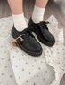 马丁（DR.MARTENS）1461 Bex夏季气质通勤光面皮黑色小厚底皮鞋单鞋 黑色 38 实拍图