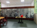 中式简易折叠可移动屏风遮挡板帘客厅隔断墙卧室现代简约办公室 单面图案送底座（加厚加粗） 2.2米高7扇一组3.5米宽 实拍图