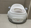 日康（rikang）儿童马桶 宝宝坐便器便盆加高前挡 PU软垫三合一功能 灰色X2004-8 实拍图