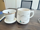 金镶玉茶杯三件套 羊脂玉瓷家用陶瓷白瓷茶水分离马克杯功夫茶具礼盒装 称心如意羊脂玉瓷马克杯 实拍图