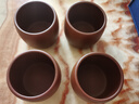 吟艺阁 宜兴紫砂杯纯手工小茶杯原矿紫砂喝茶杯工功夫茶杯品茗杯 60ml 紫朱泥款  一套四只装 实拍图