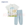 aqpa【135g新疆棉】婴儿内衣套装夏季纯棉男女宝宝衣服薄款分体短袖 动物家族 100 实拍图