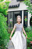 衣诺坊儿童礼服女童长裙演出服主持人表演舞蹈裙 灰色：缎摆长裙 160cm 实拍图