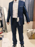 罗蒙西服套装男士商务修身西装男职业正装小西服新郎伴郎结婚礼服外套 藏青单扣【西服+西裤+衬衫】 2XL /180【130-145斤】+7件礼品 实拍图