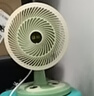 骆驼电风扇家用电扇台式多功能小型风扇学生宿舍桌面风扇可摇头静音办公室桌面台扇 绿色台扇【摇头/2档位】 标配+3米定时线 实拍图