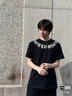 BOY LONDON春男女同款短袖仿烫金环形印花老鹰潮牌T恤N01903 黑色 M 实拍图