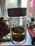 富光双层玻璃杯商务泡茶杯子大容量耐热办公水杯过滤带把银色320ml 实拍图