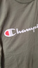 Champion夏季经典款印花草写LOGO圆领休闲运动T恤无性别冠军短袖男女情侣 深绿色(偏薄） M 实拍图