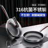 RAZ 德国抗菌316不锈钢平底锅蜂窝不粘锅煎锅 炒菜油炸煎饼煎蛋牛排锅 电磁炉燃气煤气灶通用 316不锈钢煎锅28cm 实拍图