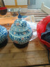 傲世景德镇陶瓷器中式仿古青花瓷工艺品茶叶罐客厅摆件装饰品博古架 款式六（配木质旋转底座） 实拍图