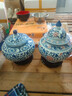 傲世景德镇陶瓷器中式仿古青花瓷工艺品茶叶罐客厅摆件装饰品博古架 款式六（配木质旋转底座） 实拍图