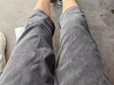 牛仔短裤男夏季薄款直筒宽松7七分裤子男士八分休闲中裤潮牌夏天 灰蓝 3XL 实拍图