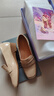 金利来（Goldlion）女鞋坡跟乐福鞋女时尚小皮鞋深口方头一脚蹬单鞋G661310122杏色38 实拍图