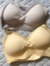 氧心（YANGXIN）两件装内衣女夏季无痕聚拢文胸无钢圈背心吊带运动女士胸罩美背 黑色+香槟【吊带款】 M 实拍图