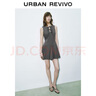 UR2025夏季新款女装格雷系蝴蝶结系带无袖连衣裙UWG750085 深灰花灰 M 实拍图