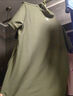 拇指白小T短袖polo衫男士春夏透气商务休闲翻领白小丅 灰绿 3XL  实拍图