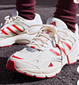adidas「寻光者」SPIRITAIN 2.0厚底网面老爹鞋阿迪达斯轻运动   奶油白/浅猩红/金属银   44 实拍图