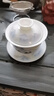 金镶玉陶瓷茶杯羊脂玉瓷泡茶碗三才盖碗功夫茶具白瓷多彩江山盖碗150ml 实拍图