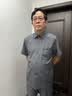 啄木鸟父亲节礼物冰丝爸爸夏季套装中老年男士休闲运动透气衬衫两件套装 深灰【冰丝两件套装】 XL 实拍图