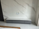 欧来比岩板电视柜茶几组合套装现代简约家用电视柜小户型家用电视机地柜 灰色+白色岩板【加厚进口岩板】 2米电视柜 实拍图
