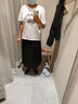 无印良品（MUJI）女式 强捻 抽褶裙 长半身裙女裙子女装格子裙25年夏季BE1VEC5S 黑色 L （165/70A） 实拍图