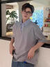 主意范（ZHUYIFAN）小众设计感假两件t恤男潮牌拼接翻领短袖高级痞帅宽松半袖polo衫 灰色【单件上衣】 XL 建议130-150斤 实拍图