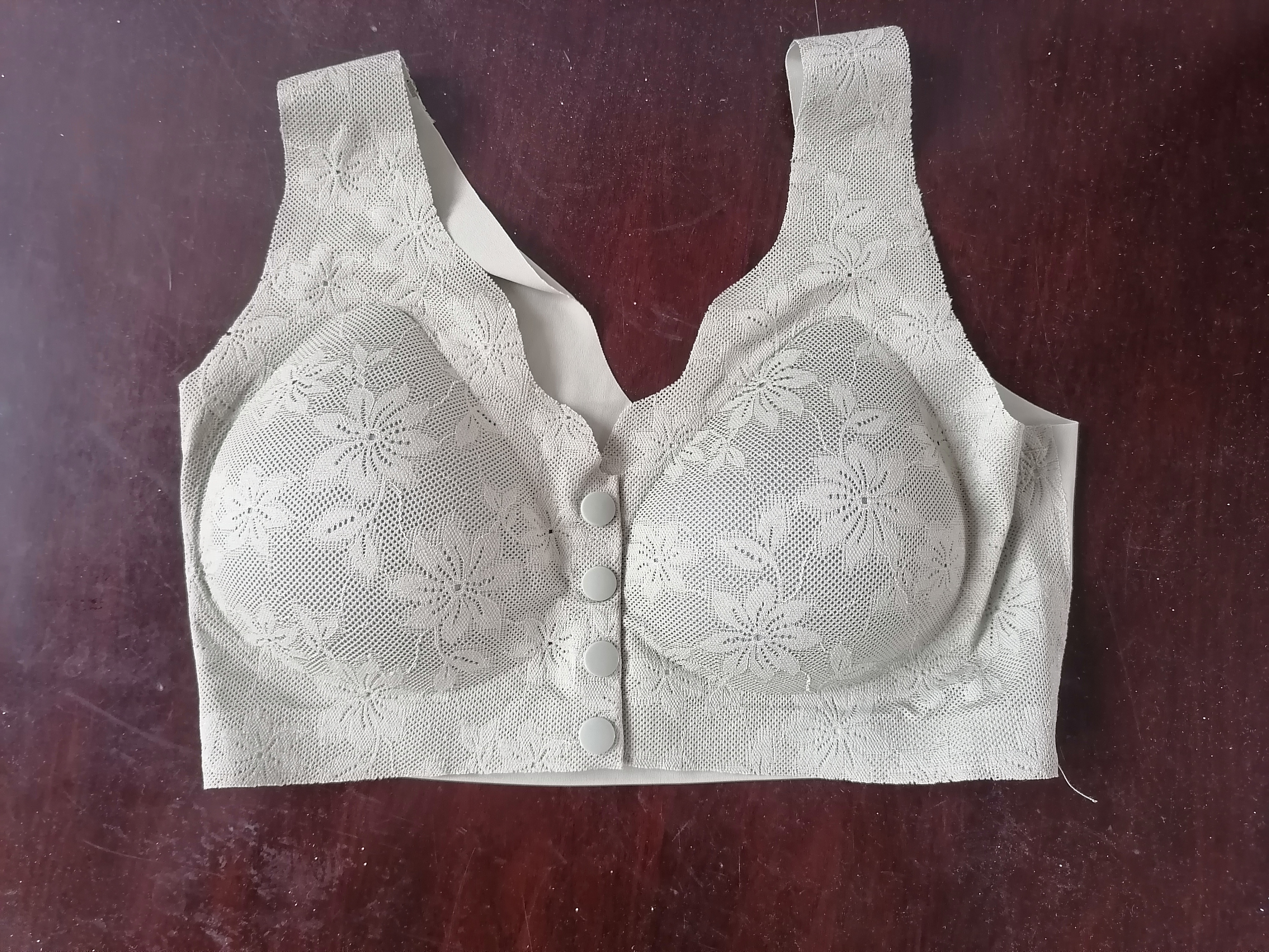 浪莎妈妈内衣女前扣文胸大码薄款无钢圈背心式中老年人妇女无痕胸罩 实拍图