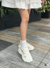 斐乐（FILA）官方杨幂同款女鞋蕨草鞋2代老爹鞋2025夏季新款透气休闲鞋运动鞋 奶白/粉绿色-GC 39 实拍图