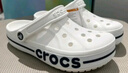 crocs卡骆驰洞洞鞋贝雅卡骆班轻便耐磨一脚蹬休闲鞋|205089 白/深蓝-126 39 (240mm) 实拍图