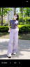 FILA 斐乐官方杨幂同款梭织长裤时尚简约宽松休闲裤子女 淡奶油紫-PU M （165/66A/M） 实拍图