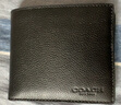 蔻驰（COACH）【品牌直供】男士短款折叠钱包卡包 皮革黑色67630QBBK 实拍图