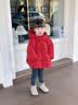 班喜迪女童羽绒服冬装2026新款女宝宝洋气衣服婴幼儿外套儿童冬季小童装 红色 110 充绒量：84g 实拍图
