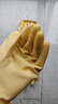 加厚丁腈乳胶皮手套厨房洗碗加长防水耐用乳胶束口家务清洁女夏季 1双-活力黄/加厚耐用 送挂钩 中号 实拍图