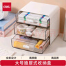 得力（deli）抽屉式桌面收纳盒 笔筒文具收纳办公室书桌宿舍整理神器化妆品置物架 办公用品 大号PK137 实拍图