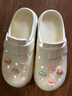 ECACEVA医用洞洞鞋女夏季2025新款护士鞋防滑防臭手术室包头拖鞋外穿 奶白水晶熊兔【手术室医护专用】 39-40 【正码】 实拍图