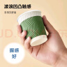 得力(deli)50只280ml加厚三层一次性杯子 水杯/纸杯 办公咖啡 居家防烫办公水杯 绿色LL201 实拍图