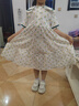 柚一杉女童连衣裙夏装薄款儿童学院风碎花裙子女孩棉质夏季中大童公主裙 白色 130建议身高125cm左右 实拍图