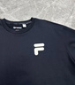FILA FUSION斐乐潮牌情侣款男士女士针织短袖衫春新品舒适宽松T恤 正黑色-BK XL 实拍图