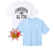 Converse【2件装】匡威儿童T恤男童短袖儿童半袖纯棉休闲圆领t恤儿童上衣 天空蓝+白色 160 /80 【建议身高158-170cm】 实拍图
