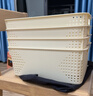 名创优品同款 杂物收纳筐塑料桌面收纳盒厨房橱柜零食玩具整理筐 奶油色高款特大号 实拍图