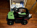 赟娅儿童电动车宝宝四轮手推车1-3岁小孩遥控玩具越野车可坐人沙滩车 墨绿色电动款+可转弯推把+遮阳棚 实拍图